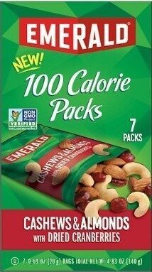 Cashews & Almonds With Dried Cranberries 100 Calories Packs