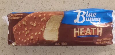 Toffee Flavored Frozen Dairy Dessert Dipped In Milk Chocolate Flavored Coating With Heath Toffee Pieces, Toffee