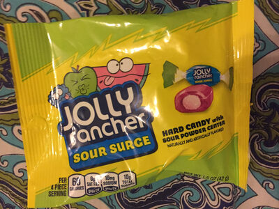 Sour Surge Flavored Hard Candy With Sour Powder Center, Sour Surge