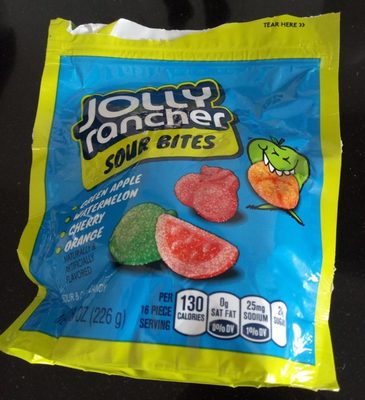 Sour Chewy Candy, Green Apple, Cherry, Orange & Watermelon