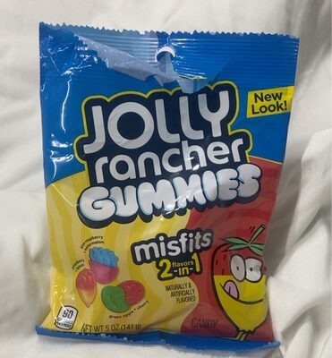 Green Apple + Cherry, Blue Raspberry + Watermelon, Strawberry + Lemon 2 In 1 Gummies Flavored Candy Misfits, Green Apple + Cherry, Blue Raspberry + Watermelon, Strawberry + Lemon