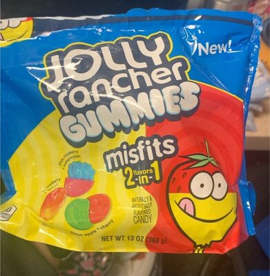 2-In-1 Flavors Misfits Gummies Candy, Strawberry + Lemon, Blue Raspberry + Watermelon, Green Apple + Cherry