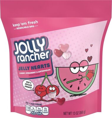 Cherry, Strawberry & Watermelon Jelly Hearts, Cherry, Strawberry & Watermelon