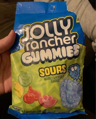 Green Apple, Blue Raspberry Cherry, Lemon & Watermelon Sours Flavored Gummies Candy, Green Apple, Blue Raspberry Cherry, Lemon & Watermelon