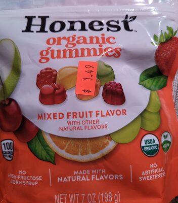 Mixed Fruit Flavor Organic Gummies, Mixed Fruit