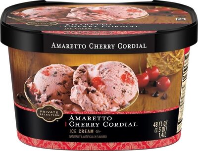 Amaretto Cherry Cordial Ice Cream, Amaretto Cherry Cordial