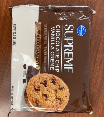 Real Chocolate Chip Vanilla Creme Sandwich Cookies, Real Chocolate Chip Vanilla Creme