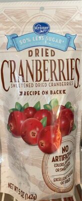 Sweetened Dried Cranberries, Sweetened, Dried