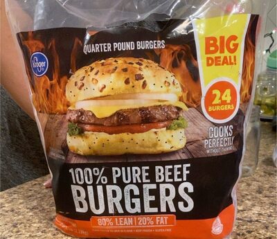 100% Pure Beef Burgers, Beef