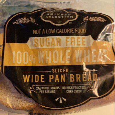 100% Whole Wheat Sugar Free Sliced Wide Pan Bread, 100% Whole Wheat