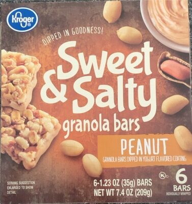 Peanut Sweet & Salty Granola Bars Dipped In Yogurt Flavored Coating, Peanut