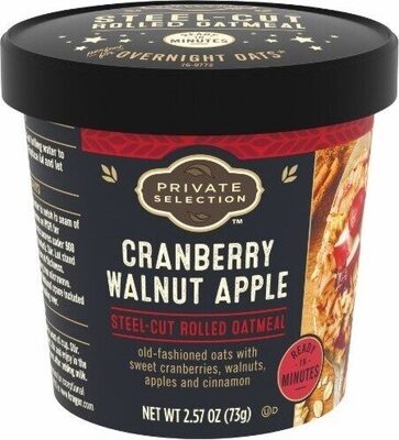 Cranberry Apple Walnut Rolled Oatmeal With Dried Sweet Cranberries, Dried Apples, Walnuts And Cinnamon, Cranberry Apple Walnut