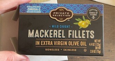 Wild Caught Mackerel Fillets In Extra Virgin Olive Oil, Extra Virgin Olive Oil