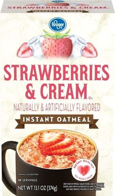 Strawberries & Cream Flavored Instant Oatmeal, Strawberries & Cream