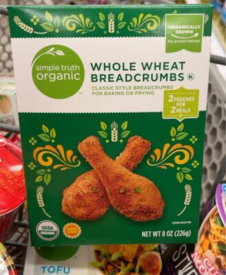 Whole Wheat Classic Style Breadcrumbs For Baking Or Frying, Whole Wheat