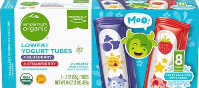 Lowfat Yogurt Tubes, Blueberry, Strawberry