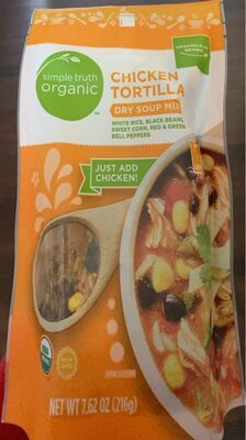 Chicken Tortilla White Rice, Black Beans, Sweet Corn, Red & Green Bell Peppers Dry Soup Mix, Chicken Tortilla