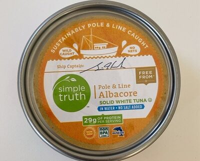 Wild Caught Pole & Line Albacore Solid White Tuna In Water, Water