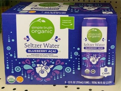 Blueberry Acai Flavored Seltzer Water, Blueberry Acai