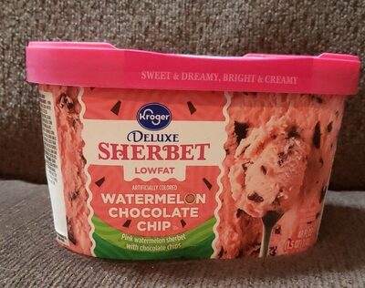 Watermelon Chocolate Chip Deluxe Sherbet, Watermelon Chocolate Chip