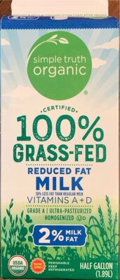 100% Grass-Fed 2% Reduced Fat Milk