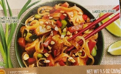 Tofu Pad Thai Noodles With Tofu And Vegetables In A Thai Style Sauce, Tofu Pad Thai