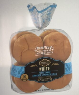 White Extra Large Enriched Sandwich Rolls, White