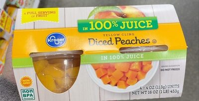 Yellow Cling Diced Peaches In 100% Juice