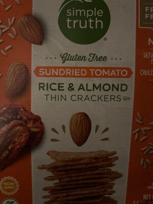 Sundried Tomato Rice & Almond Thin Crackers, Sundried Tomato Rice & Almond
