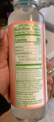Ginger Peach Sparkling Probiotic Kefir Water Drink, Ginger Peach