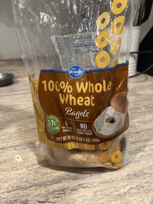 100% Whole Wheat Pre-Sliced Bagels, 100% Whole Wheat