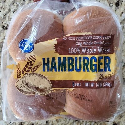 100% Whole Wheat Hamburger Buns, 100% Whole Wheat