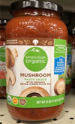 Mushroom Pasta Sauce With Extra Virgin Olive Oil, Mushroom