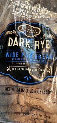 Dark Rye Sliced Wide Pan Bread With Dark Rye & Caraway Seeds, Dark Rye & Caraway Seeds
