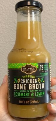 Sipping Chicken Bone Broth With Turmeric Rosemary & Lemon, Turmeric Rosemary & Lemon