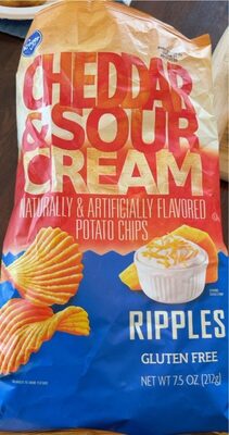 Cheddar & Sour Cream Flavored Ripple Potato Chips, Cheddar & Sour Cream