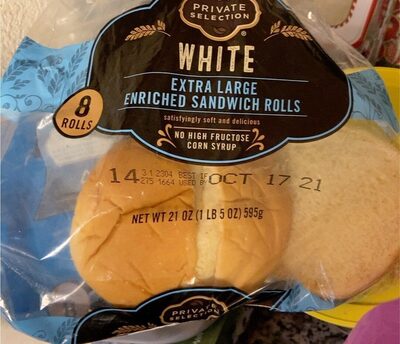 White Extra Large Enriched Sandwich Rolls, White