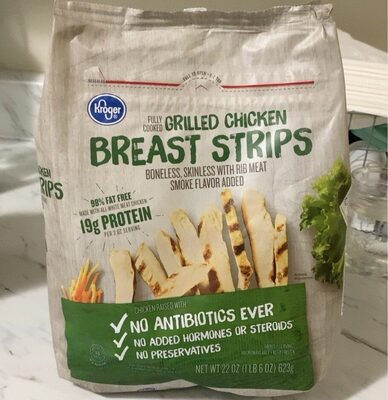 Grilled Chicken Breast Strips Boneless, Skinless With Rib Meat, Grilled Chicken