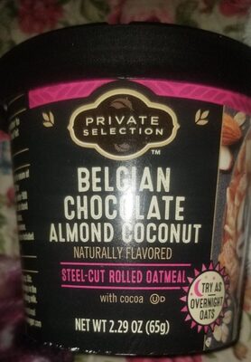 Belgian Chocolate Almond Coconut Flavored Steel-Cut Rolled Oatmeal, Belgian Chocolate Almond Coconut