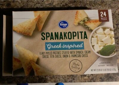 Greek Inspired Flaky Phyllo Pastries Stuffed With Spinach, Cream Cheese, Feta Cheese, Onion & Parmesan Cheese Spanakopita, Greek Inspired