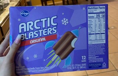 Original Vanilla Arctic Blasters Frozen Dairy Dessert Dipped In Chocolate Flavored Coating Bars, Original Vanilla