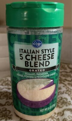 Italian Style 5 Cheese Blend Romano, Parmesan, Asiago, Fontina & Provolone Grated Cheese, Italian Style 5 Cheese Blend