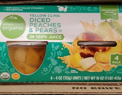Yellow Cling Diced Peaches & Pears In 100% Juice, 100% Juice