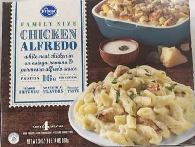 Chicken Alfredo White Meat Chicken In An Asiago, Romano & Parmesan Alfredo Sauce, Chicken Alfredo