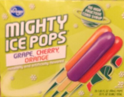 Grape, Cherry Orange Flavored Mighty Ice Pops, Grape, Cherry Orange
