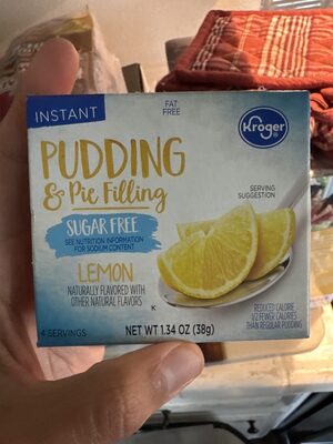 Lemon Flavored Sugar Free Instant Pudding And Pie Filling, Lemon