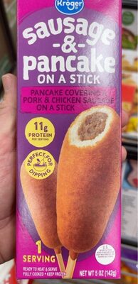 Pork & Chicken Sausage & Pancake On A Stick, Porn & Checken
