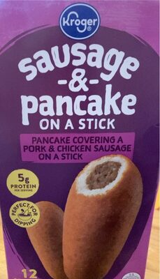 Sausage & Pancake On A Stick Pancake Covering A Pork & Chicken Sausage On A Stick, Sausage & Pancake