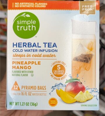 Pineapple Mango Cold Water Infusion Herbal Tea Pyramid Bags, Pineapple Mango
