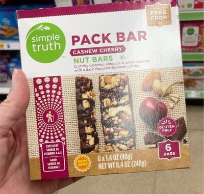 Cashew Cherry Nut Crunchy Cashews, Almonds & Sweet Cherries With A Dark Chocolate Flavored Coating Bars, Cashew Cherry With A Dark Chocolate